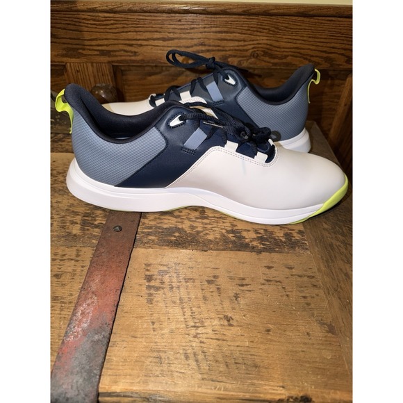 Footjoy‎ Golf Shoes ProLite 56920 Style 13 Medium Mens Spikeless White Navy - Picture 8 of 11